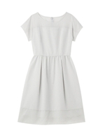 [L]レース切り替えフレアワンピース/ライトグレー(011)