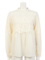 【ROSE BUD】STAND/C L/S TUNIC BLOUSE/IVORY