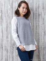 【10/15ヒルナンデスご紹介アイテム】フェイクシャツニット/ベスト/グレー／モク