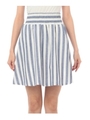 コットンブレンドストライプスカート/ネイビー系(393)