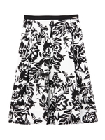 コットンリネンボタニカルシルエットスカート/ブラック(119)