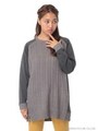 スウェット×ケーブルチュニック/Light Gray Mixture