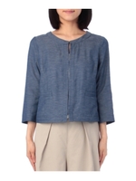 ダンガリーノーカラージャケット/アイボリー(004)