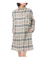 チェックロングシャツワンピース/ベージュ(252)