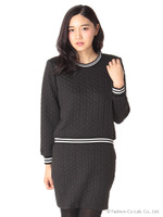 ナワアミ柄セットアップ/クロ