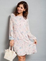 フラワーシフォンワンピ/ネイビー