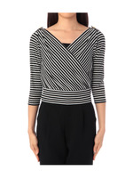 ボーダーカシュクールプルオーバー/ネイビー系(392)