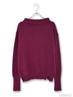 縮絨ニットプルオーバー/ボルドー