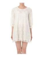 総レースワンピース/ホワイト(004)