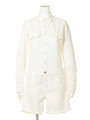 【BED&BREAKFAST】Stretch Kersey Short Jumpsuit/WHITE