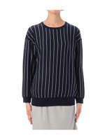 ストライプ柄ニットプルオーバー/ブラック(319)
