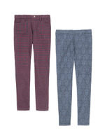 チェック×ボタニカルリバーシブルパンツ/ネイビー系(193)