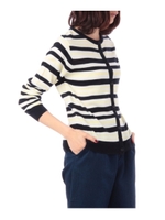 マルチボーダーニットカーディガン/ライトグレー(311)