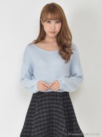 Vネックフェザープルオーバー/ライトブルー