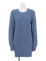 【CASUAL】ルーズウォッシングニット/ブルー