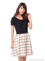 【Cherite by PRIME PATTERN】リボンドッキングOP/クロ