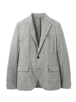 コットン/リネンチェックジャケット/ブラック(219)