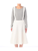 サスペンダー付きミモレ丈デニムスカート/ブルー系(094)