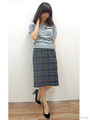タータンチェックタイトスカート/レッド