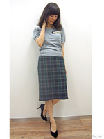 タータンチェックタイトスカート/レッド