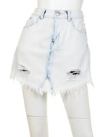 フリンジブロークンデニムスカパン/WH