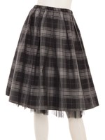 メモリーチェック×チュールリバーシブルＳＫ/ブラック