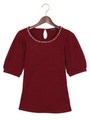 ワイドリブタック袖／ＴＯＰＳ/ボルドー