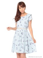 花柄フレアーカラーOP/ライトブルー