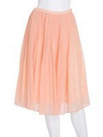 【DUO】 箔ドットシフォンプリーツSK/ライトオレンジ