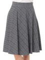 グレンチェック柄サーキュラースカート/グレー系
