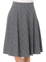 グレンチェック柄サーキュラースカート/グレー系