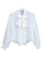 シフォンボウタイブラウス/ホワイト