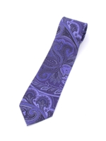 ステファノ・カウ ペイズリープリント ネクタイ/チャコールグレー(414)