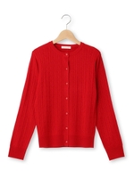 ミニケーブルカーディガン/レッド(062)