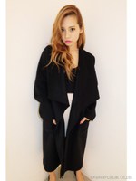 GLDボタンロングカーデ/BLK