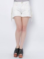 SIDE FRINGE SHORTS/BLACK