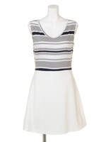 【Chille anap】ランダムボーダーワンピース/GRY