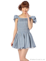 【LIZ LISA】刺繍キャンブリックワンピース/ブルー