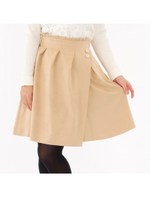 カラースエードフレアースカート/ベージュ