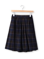 チェック柄ギャザータックスカート/グレー(212)
