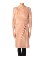 ナローボーダー七分袖ワンピース/ピンク系(370)