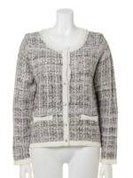 ビジューボタンニットカーディガン/ホワイト