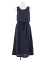 ピンストライプマキシ丈OP/ＮＡＶＹ