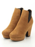 フェイクスエードサイドゴアブーツ/キャメル