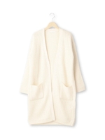 ラーベン柄ロングニットカーディガン/グレー(012)