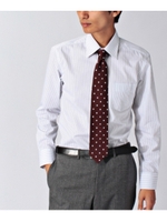 形態安定カルゼストライプシャツ/ワインレッド(363)