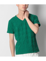 千鳥押し柄Tシャツ/グリーン(022)