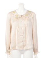 【F i.n.t】クラウン刺繍サテンブラウス/LIGHT PINK