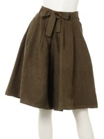 【Shelly island】スウェードリボン付ガウチョ/ブラウン