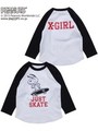 【X-girl Stages × PEANUTS】B/B　TEE　SNOOPY  JUST　SKATE/NAVY